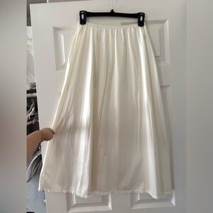 Vintage Vanity Fair Cream Midi Skirt